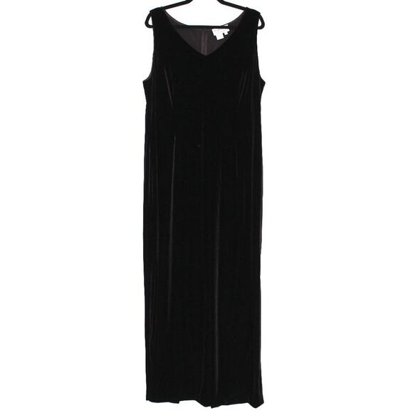 Vintage Adrianna Papell Occasions Brown Velvet Maxi Dress Sleeveless 16W - Picture 1 of 12